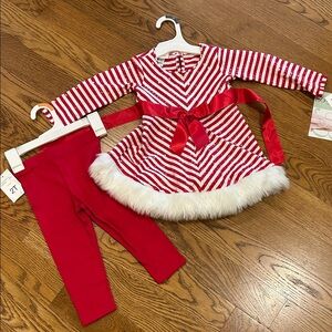 Bonnie Jean 2 Piece Christmas Outfit. Size 2T. NEW